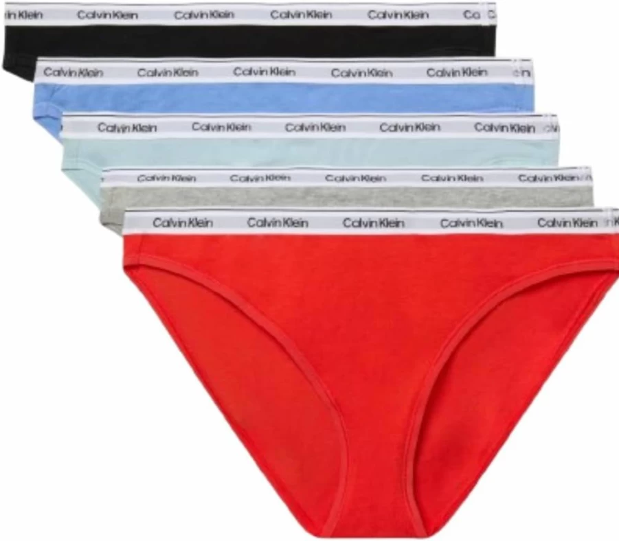 Calvin Klein Women's Modern Cotton Logo Bikini Underwear 5-Pack Multipack