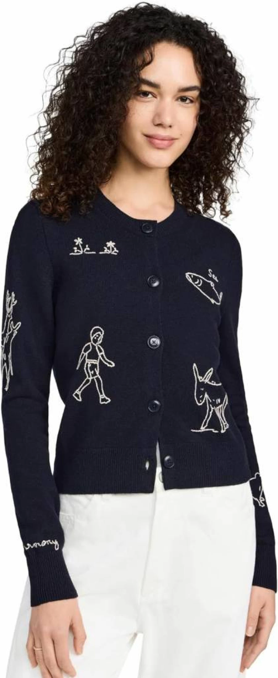 Sea Women's Demi French Workwear Knit Cardigan - Soft Vintage Style Open Front Sweater