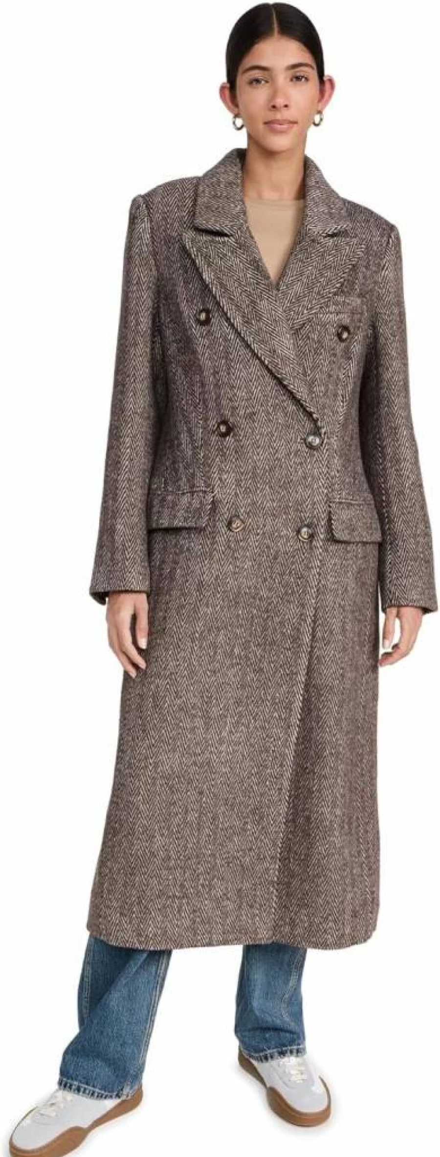 ASTR the Label Women's Morana Wool Blend Long Coat with Belt and Pockets