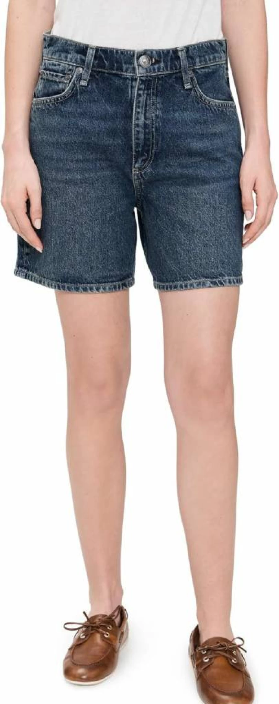 Rag & Bone Women's Kaia High-Waisted Denim Shorts - Classic Fit Distressed Style