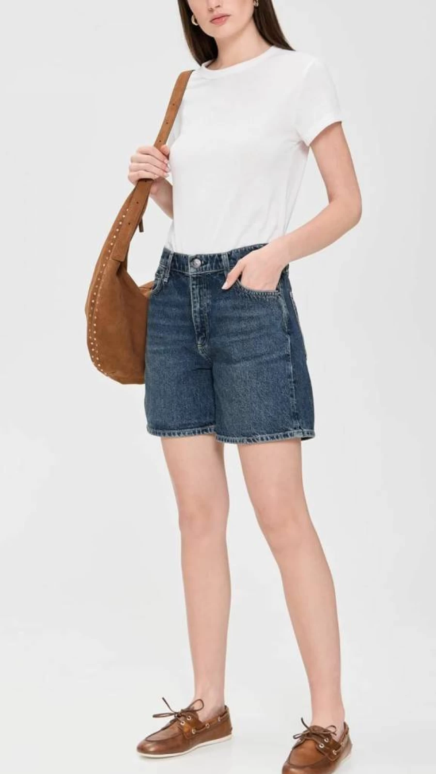 Rag & Bone Women's Kaia High-Waisted Denim Shorts - Classic Fit Distressed Style