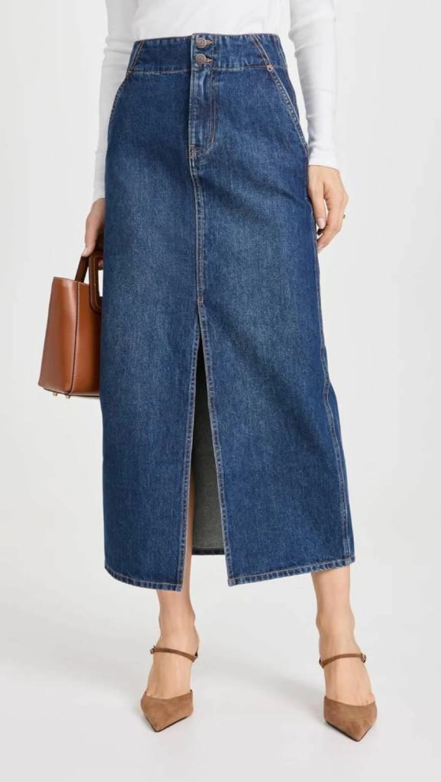 Veronica Beard Jean Women's Patricia Maxi Skirt - Elegant Long Denim Skirt for Women
