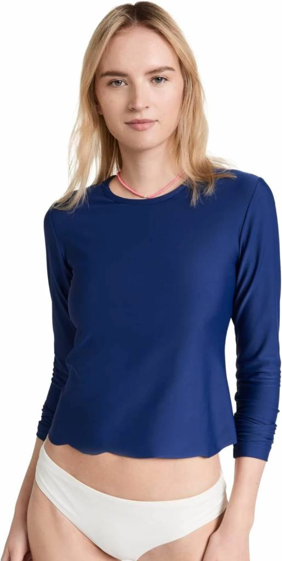 Cover Women's Scallop Hem Swim Tee - UPF Sun Protection Beach Cover Up T-Shirt