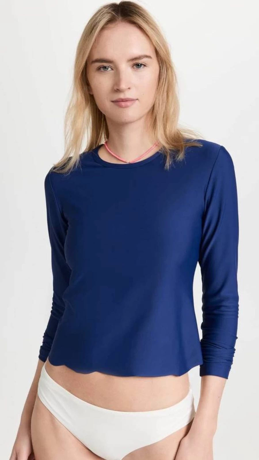 Cover Women's Scallop Hem Swim Tee - UPF Sun Protection Beach Cover Up T-Shirt
