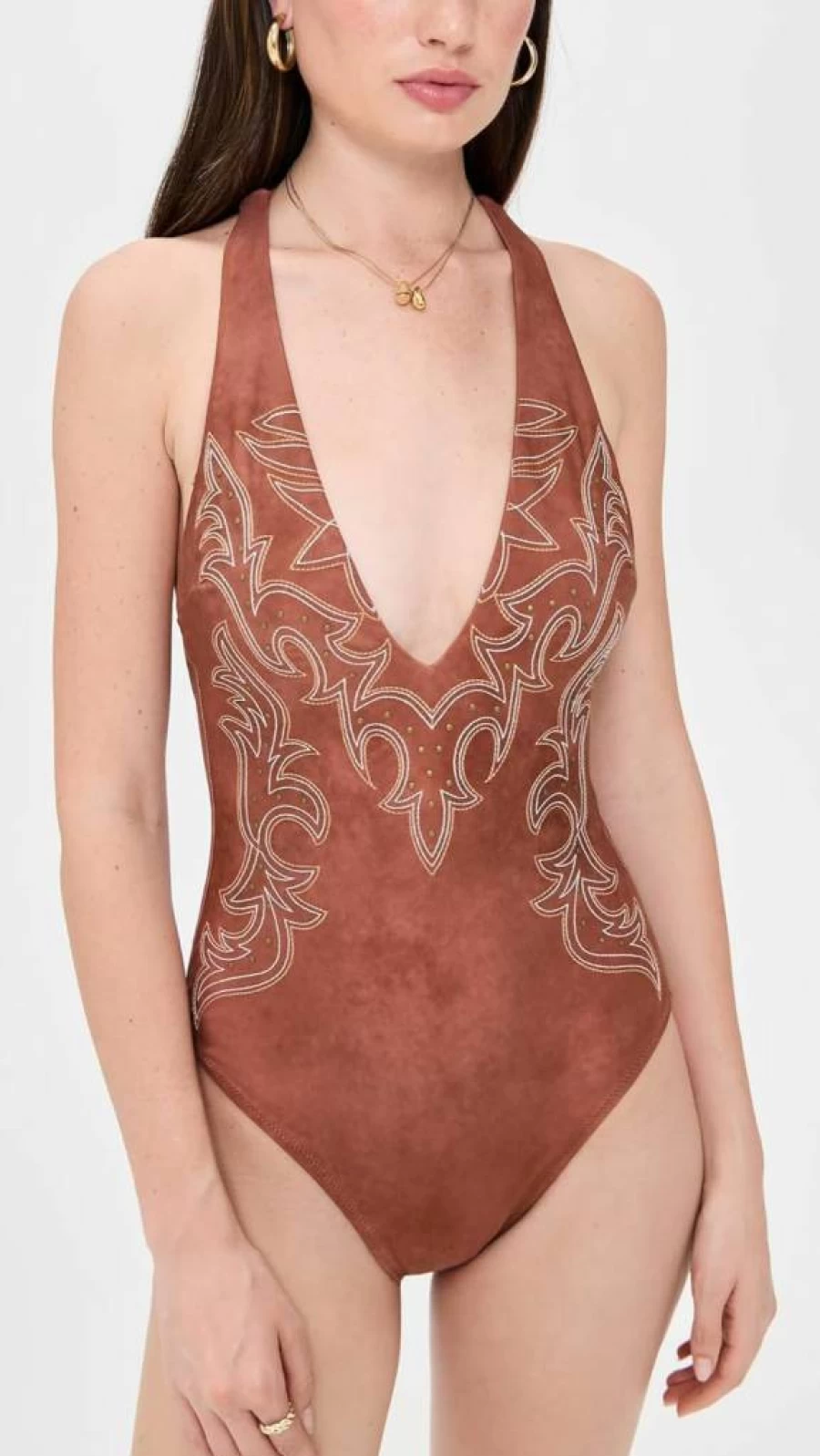 L'AGENCE Women's Lisa Plunge Neck Bolero One-Piece Swimsuit