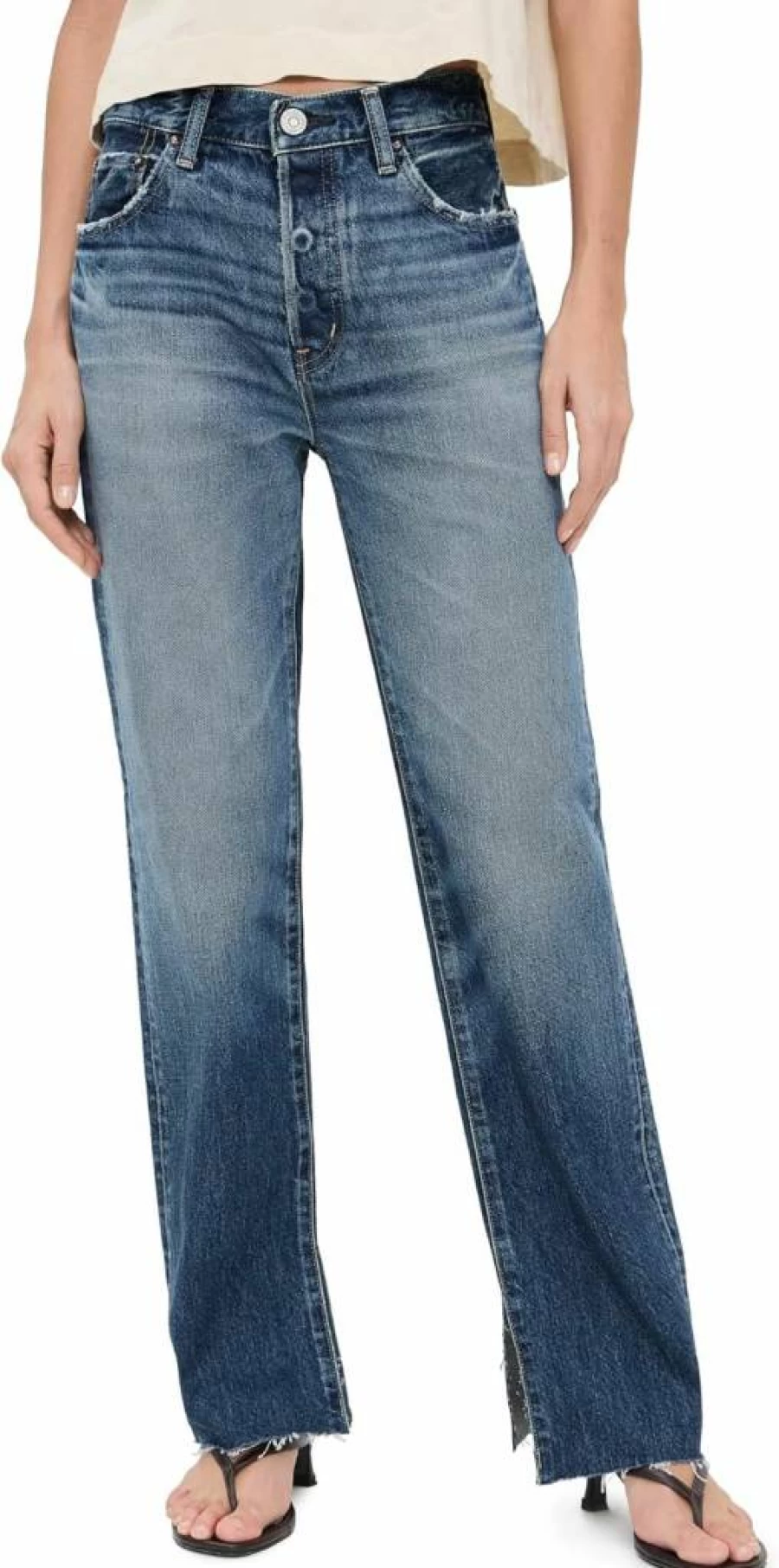 MOUSSY VINTAGE Women's High-Waisted Straight Leg Jeans - MV Gleason Denim Pants for Women