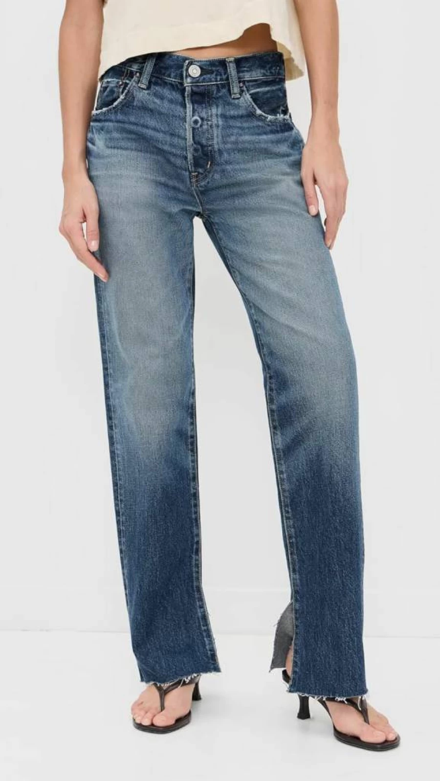 MOUSSY VINTAGE Women's High-Waisted Straight Leg Jeans - MV Gleason Denim Pants for Women