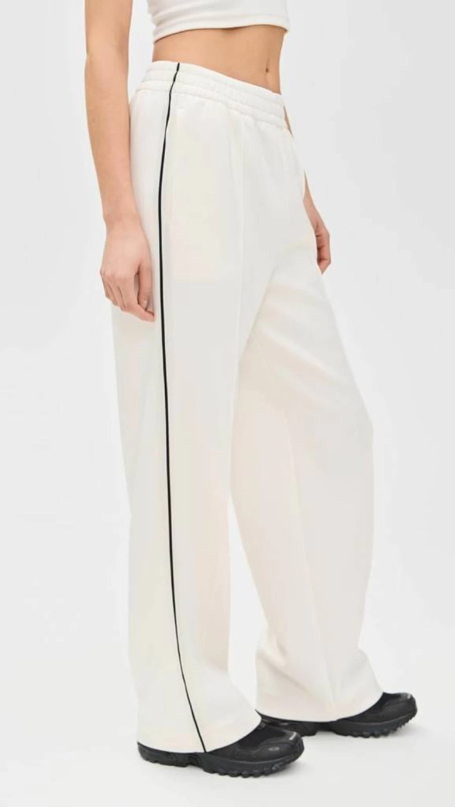 P.E NATION Women's Prelude High-Waisted Track Pants - Athletic Running Joggers with Side Stripes
