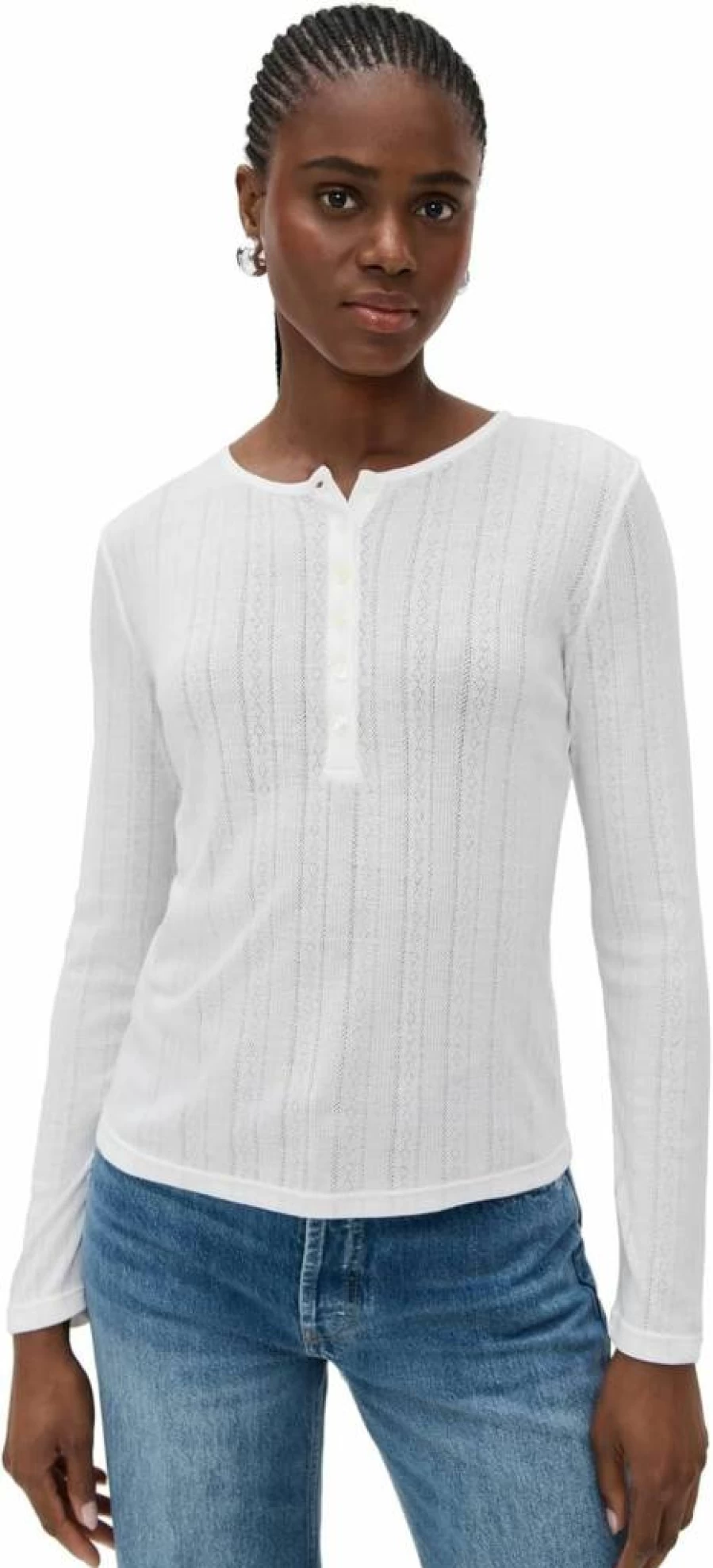 ANINE BING Women's Pia Long Sleeve T-Shirt | Premium Cotton Casual Tee