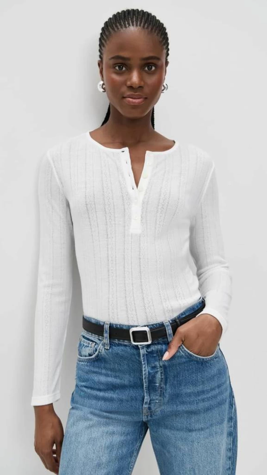 ANINE BING Women's Pia Long Sleeve T-Shirt | Premium Cotton Casual Tee
