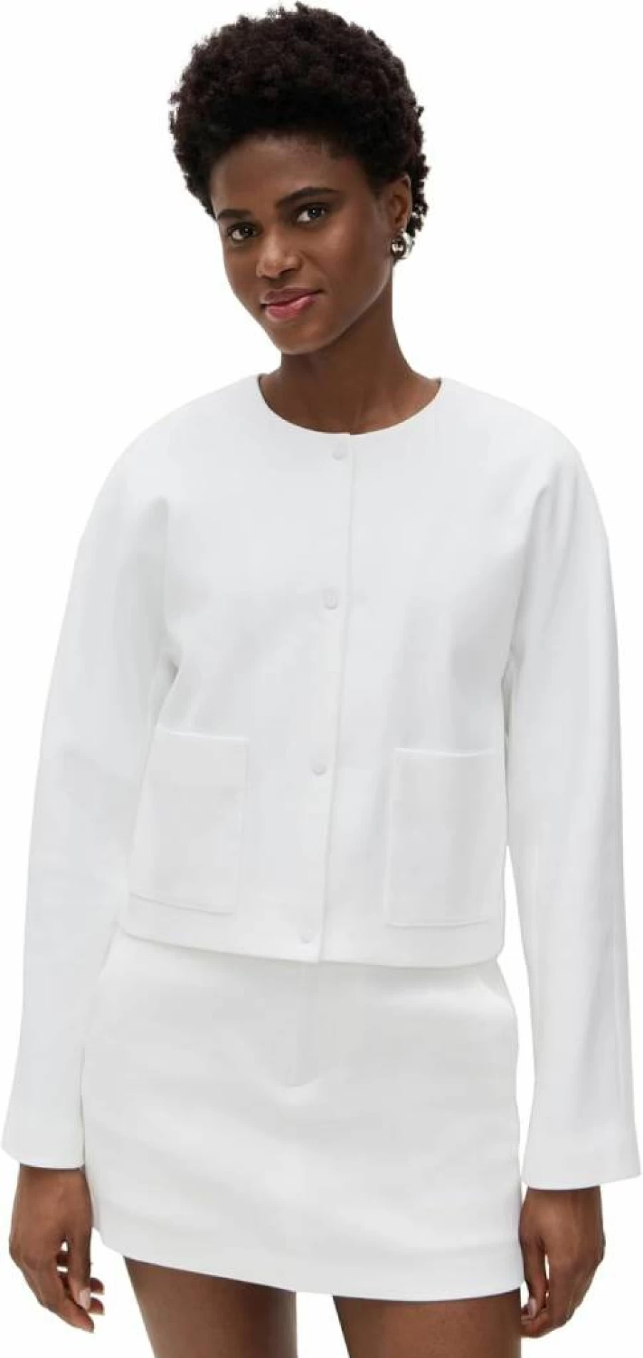 Vince Women's Stylish Collarless Jacket - Elegant Casual Outerwear Coat