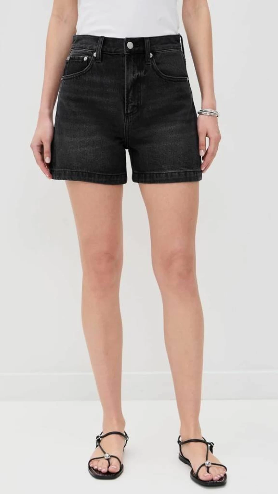 Pistola Denim Women's Saige High-Waisted Distressed Denim Shorts Vintage Blue