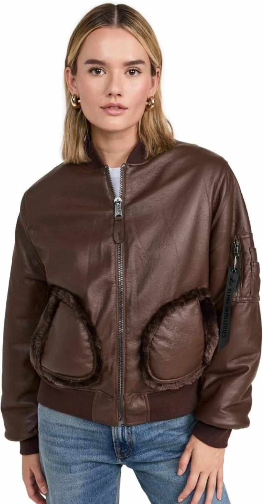 Alpha Industries Women's Reversible MA-1 Bomber Jacket - Faux Leather & Stylish Outerwear