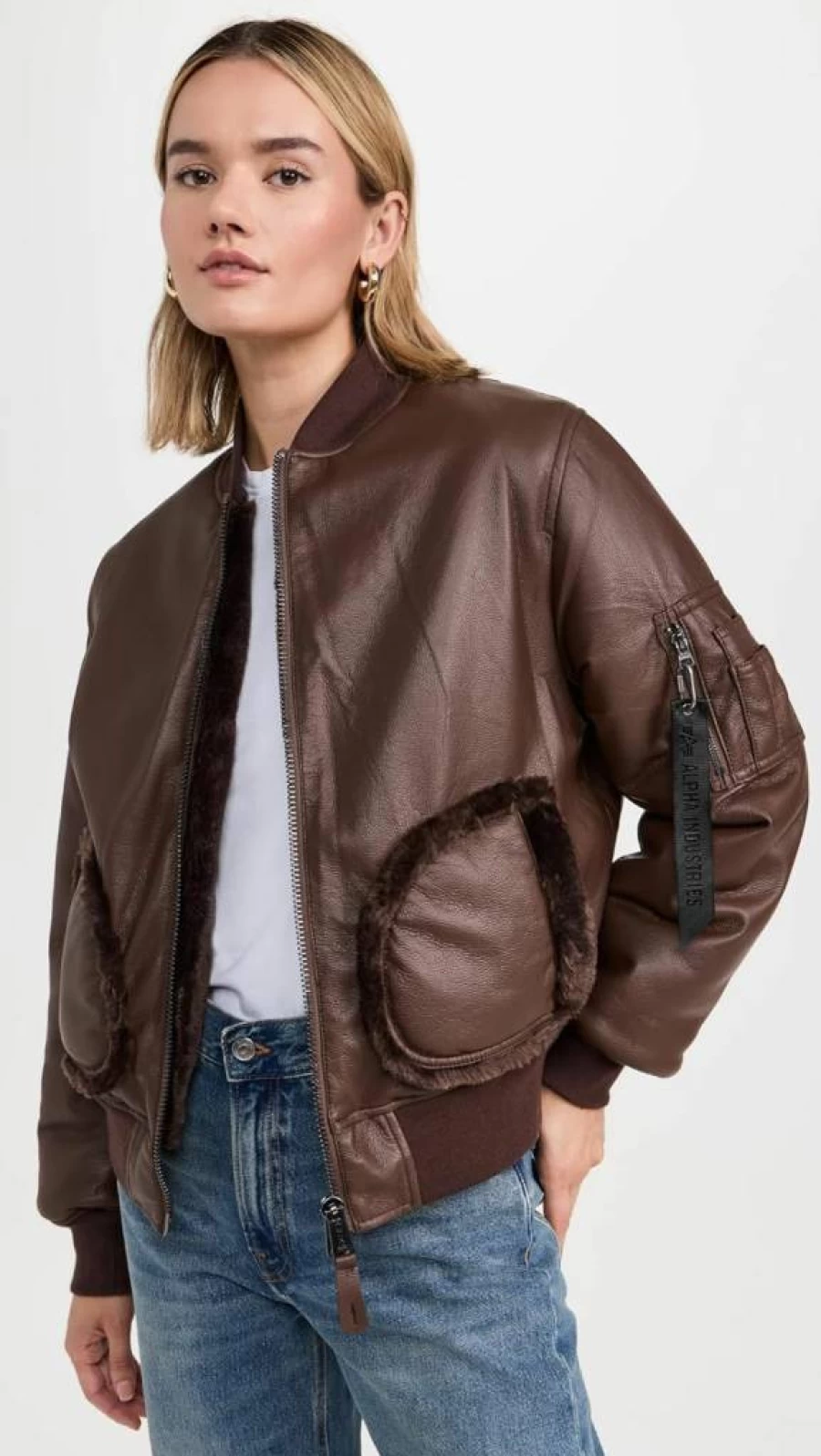 Alpha Industries Women's Reversible MA-1 Bomber Jacket - Faux Leather & Stylish Outerwear