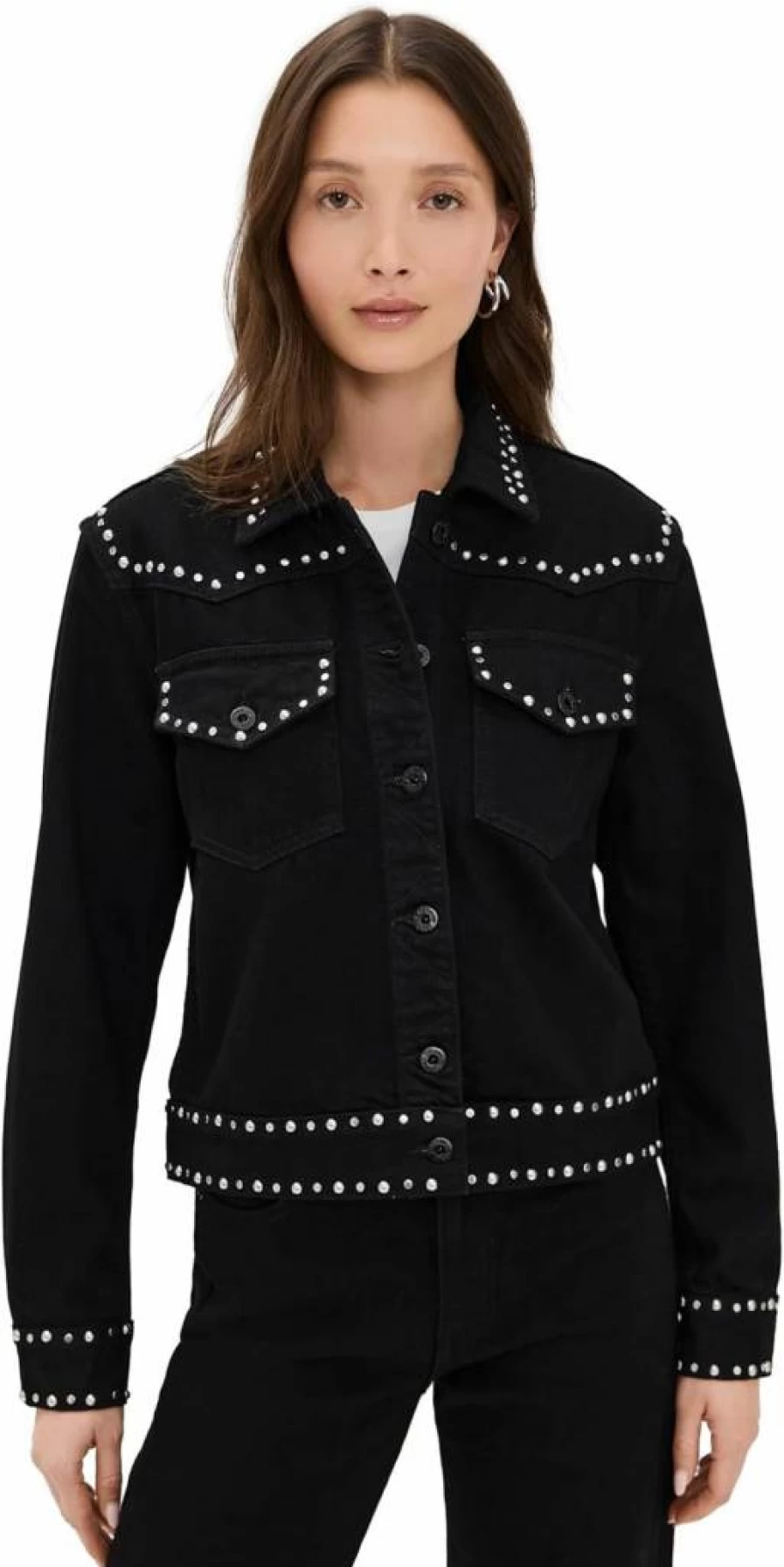 ASKK NY Women's Faux Leather Motorcycle Jacket - Vintage Biker Style Metal Guru Jacket for Women