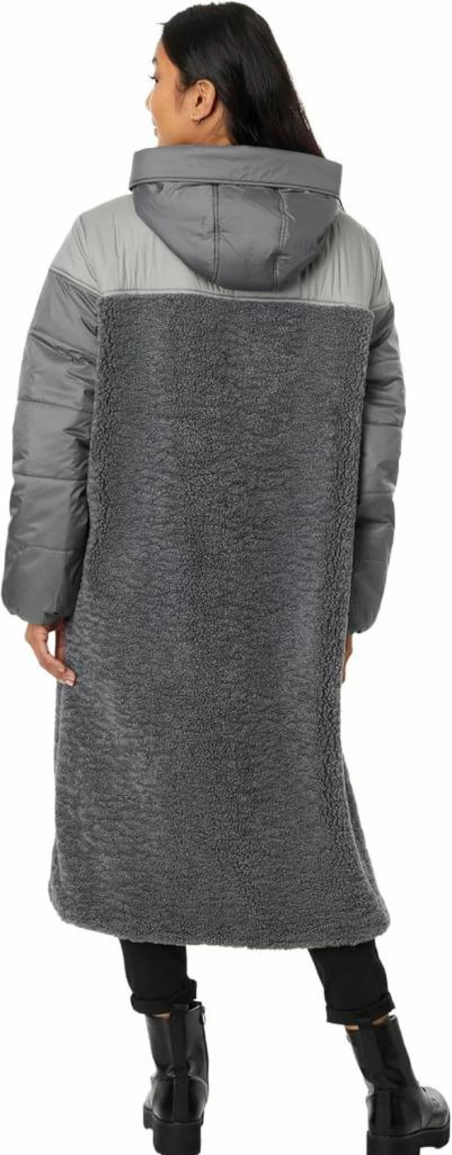 Avec Les Filles Mixed Media Hooded Coat - Stylish Women's Outerwear