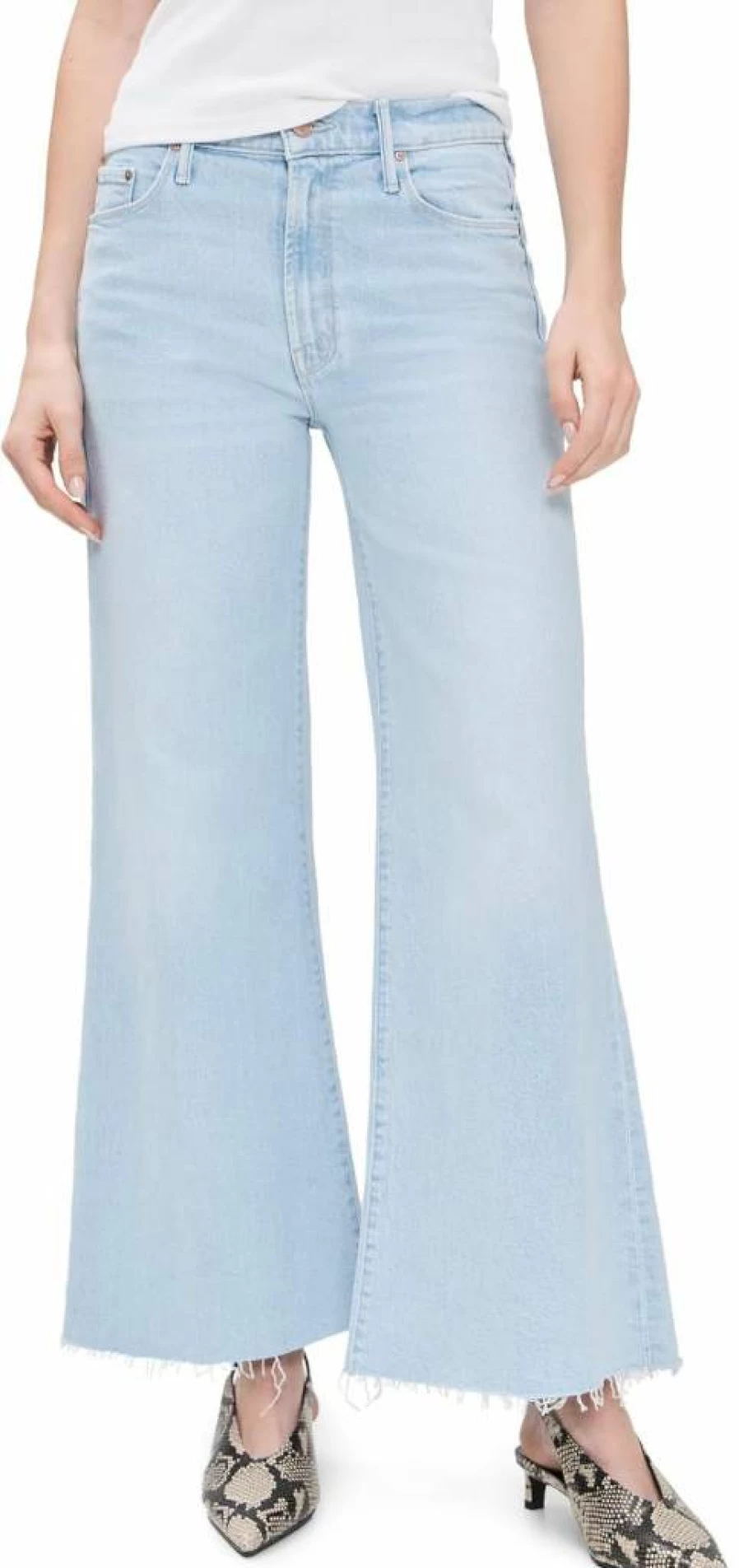 MOTHER Women's The Twister Ankle Fray Jeans - Distressed Denim with Raw Hem