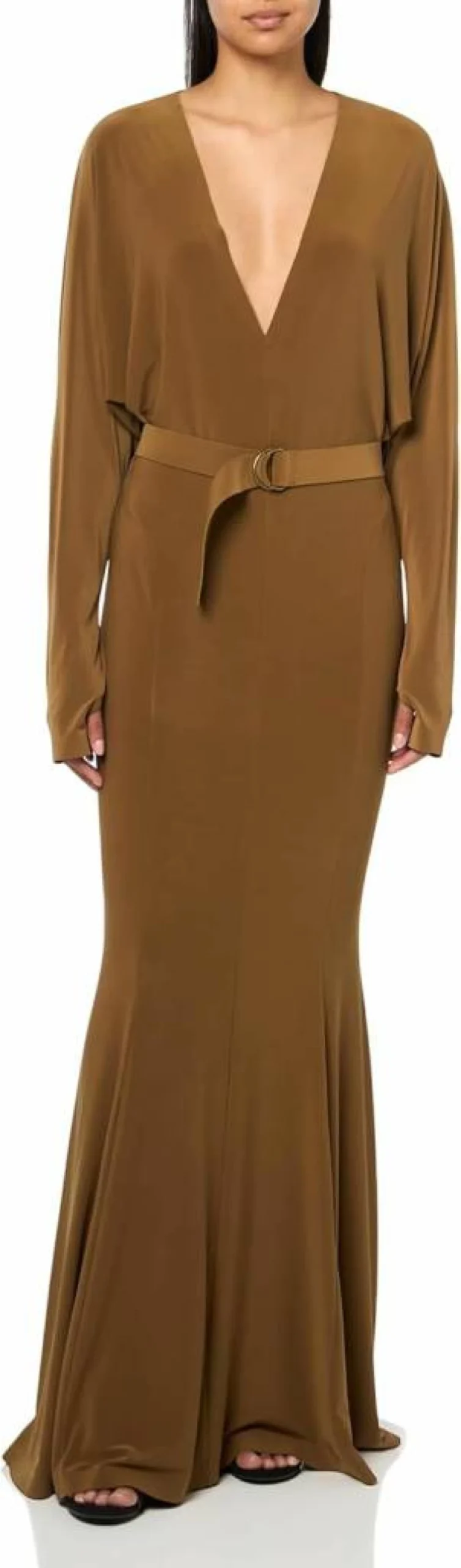 Norma Kamali Women's V-Neck Dolman Sleeve Fishtail Evening Gown