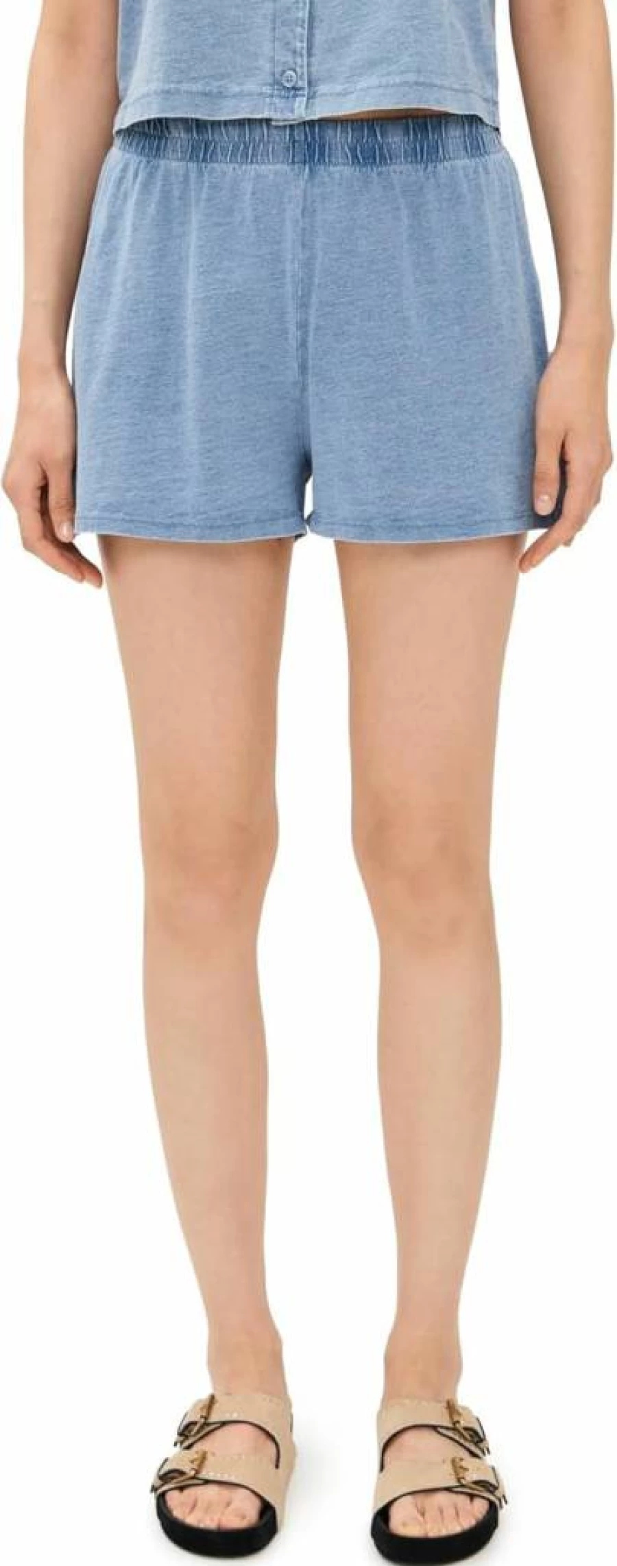 Z SUPPLY Women's Scout High-Rise Denim Shorts - Comfortable Distressed Vintage Blue Jeans Shorts for Summer