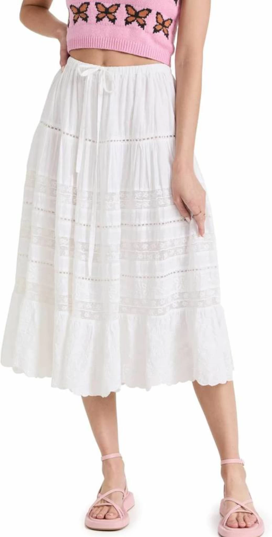 LOVESHACKFANCY Donna Floral Print Mini Skirt for Women - Boho Chic High Waist A-Line Summer Skirt