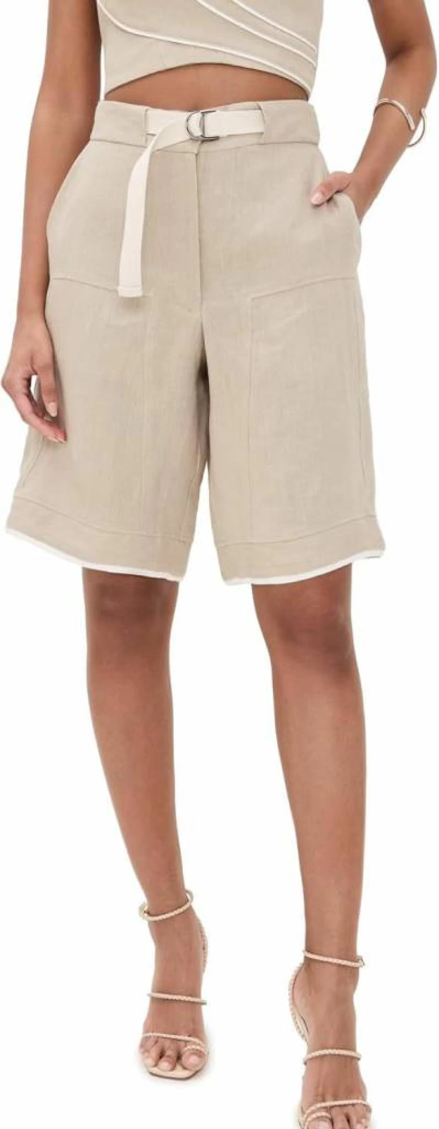 JBQ Women's High-Waisted Marley Shorts - Comfortable Stretchy Denim Shorts for Casual Wear
