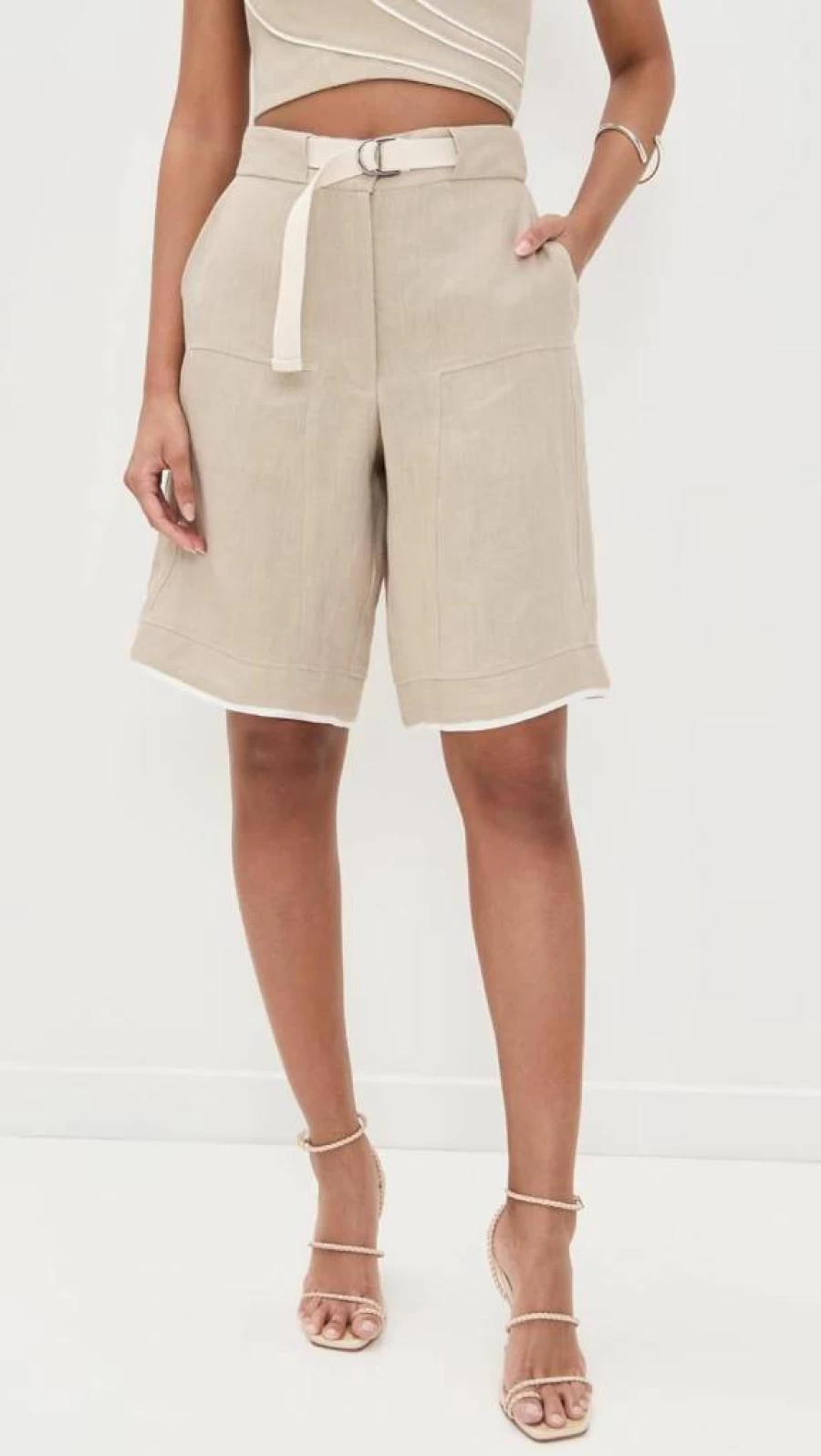 JBQ Women's High-Waisted Marley Shorts - Comfortable Stretchy Denim Shorts for Casual Wear