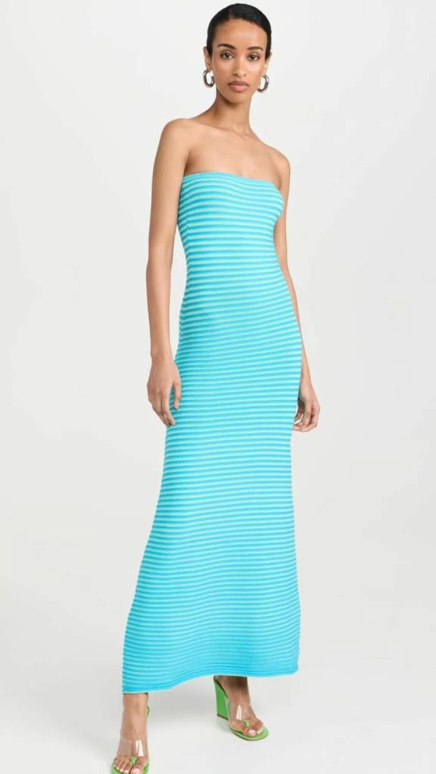 The Wolf Gang Women's Sunmor Knit Maxi Dress - Summer Casual Long Sleeve Boho Flowy Beach Dress