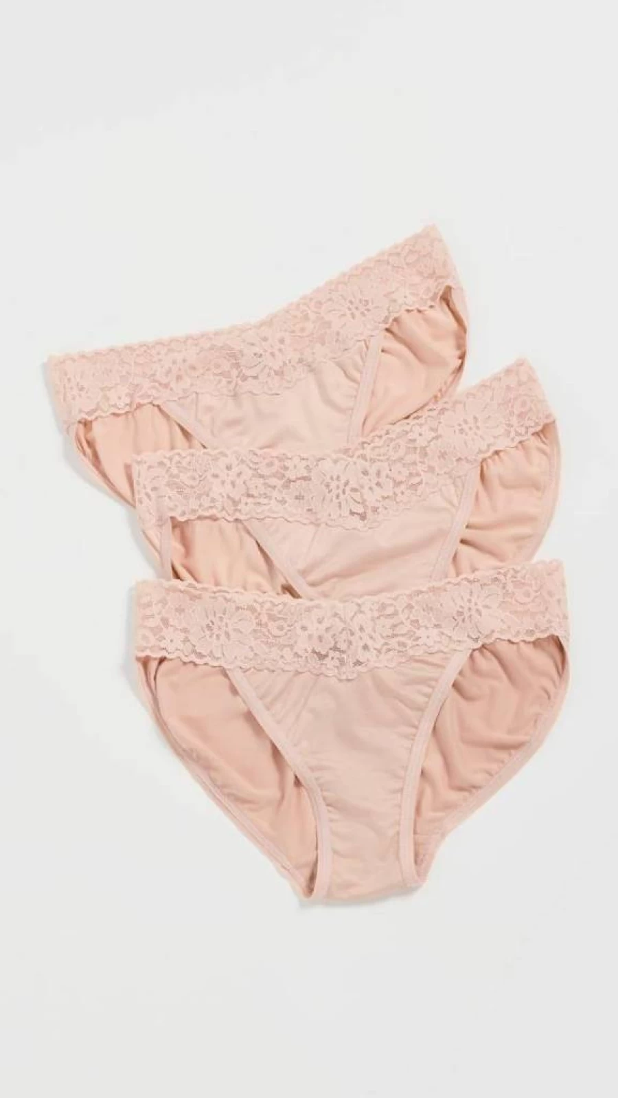 Hanky Panky Women's DreamEase V-Kini Underwear 3-Pack - Soft Lace Comfort Bikini Set