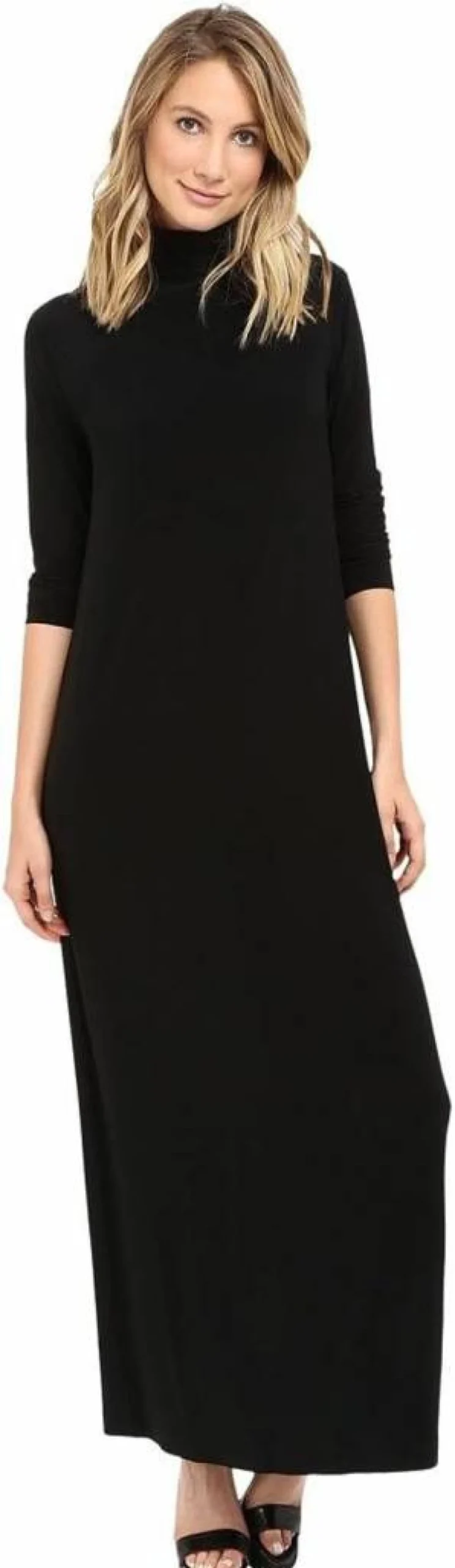 KAMALIKULTURE Women's Elegant Turtleneck Maxi Dress - Long Sleeve Stylish Comfortable Casual Party Wear