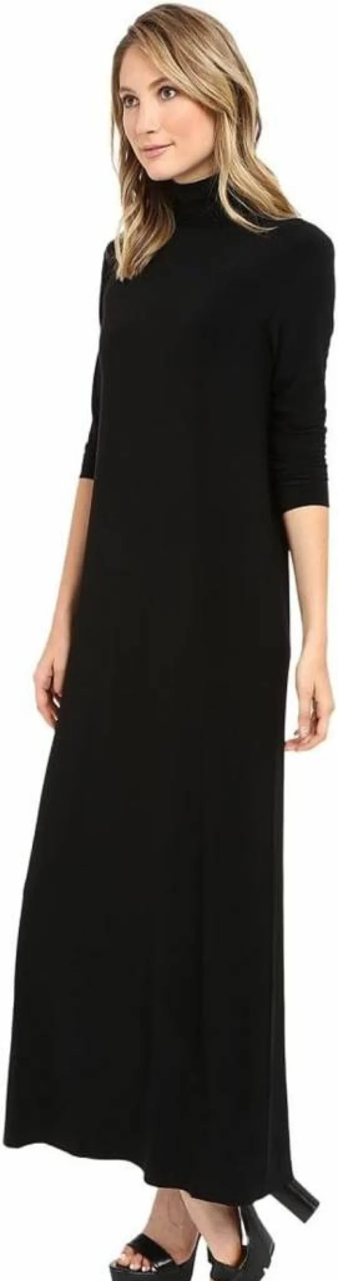 KAMALIKULTURE Women's Elegant Turtleneck Maxi Dress - Long Sleeve Stylish Comfortable Casual Party Wear