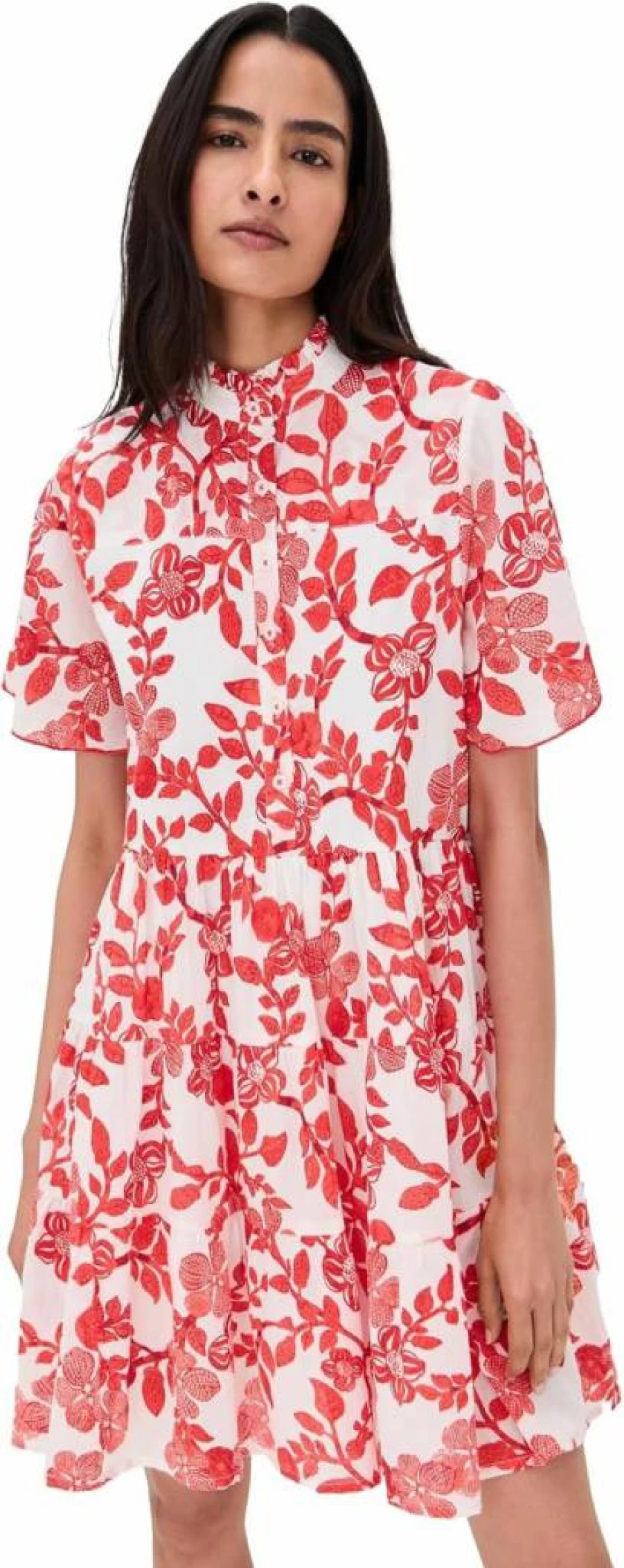 Ro's Garden Women's Vibeka Floral Short Sleeve Summer Dress