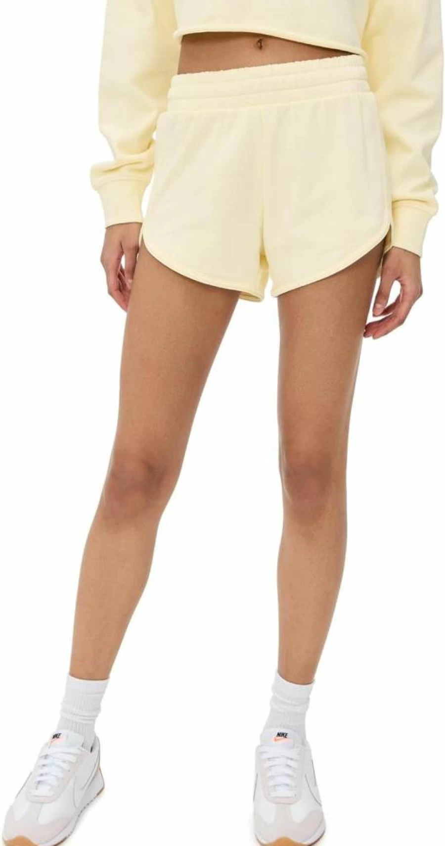 Good American Light Ray001 Terry Cotton Shorts for Women - Comfortable Casual Summer Shorts