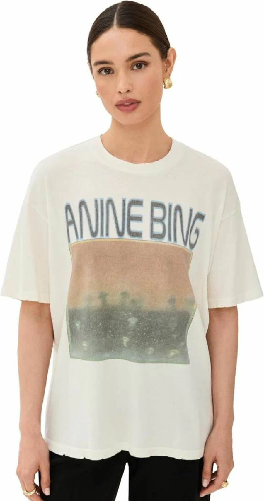 ANINE BING Women's Cade Mushroom Print T-Shirt