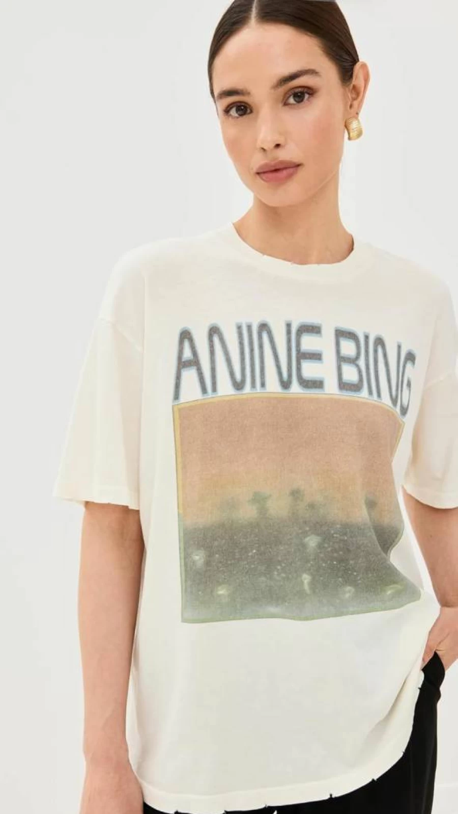 ANINE BING Women's Cade Mushroom Print T-Shirt