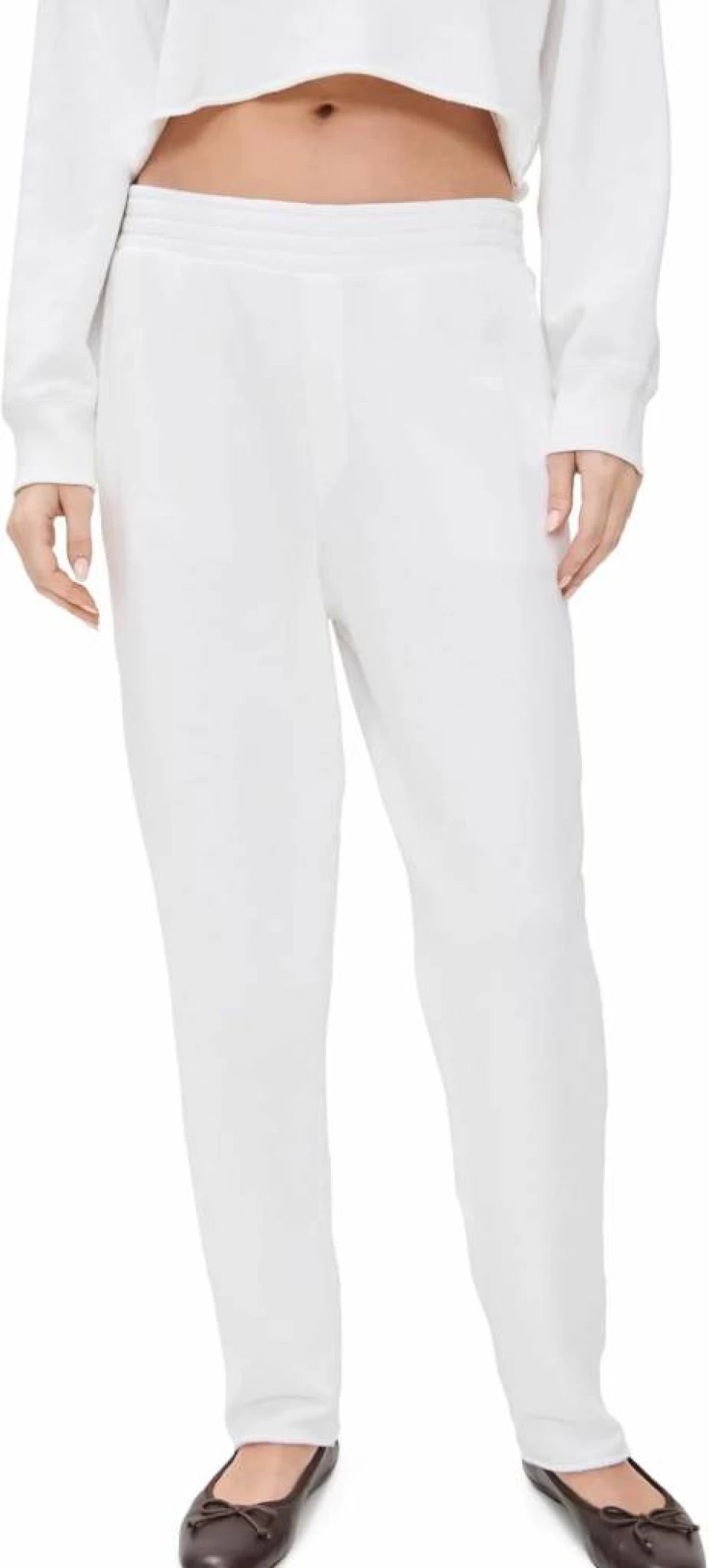 Anthony Thomas Melillo Women's French Terry Sweatpants - High-Waisted Cut Off Lounge Pants