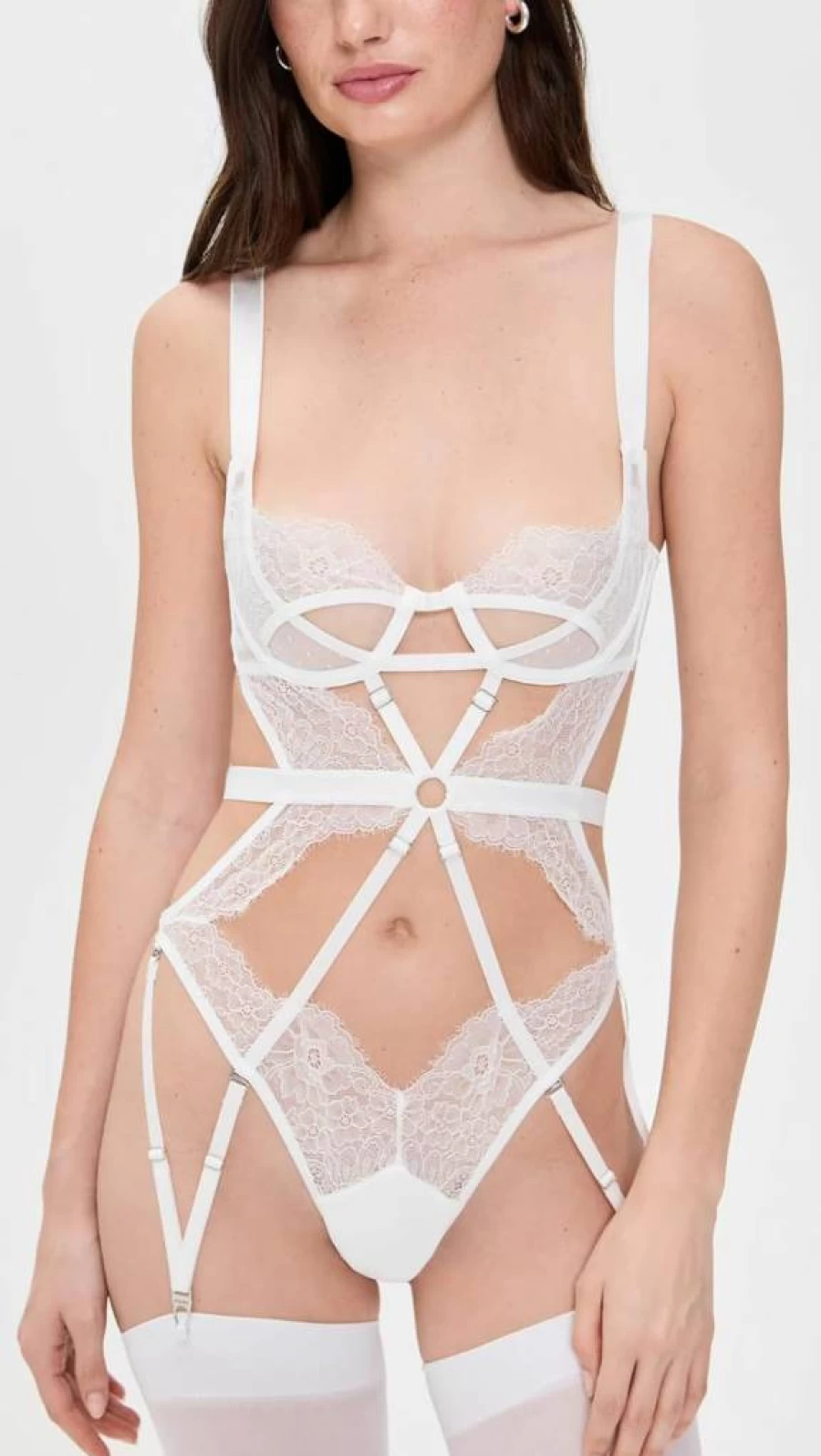 Thistle and Spire Women's Minna Thong Bodysuit - Lace Lingerie Bodysuit for Women