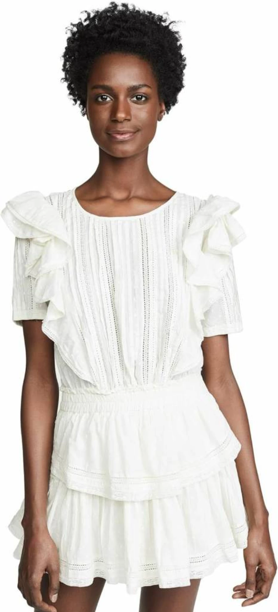 LOVESHACKFANCY Women's Natasha Floral Summer Dress - Boho Chic Mini Dress with Ruffles