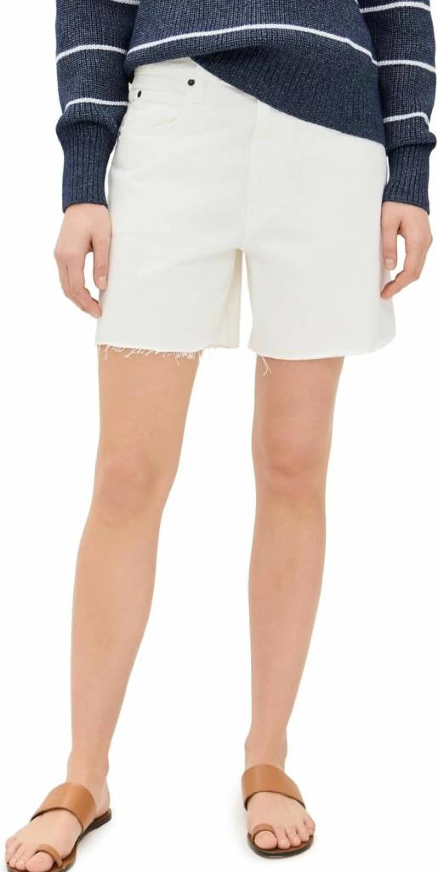 SLVRLAKE Women's Sienna High-Waisted Denim Cut Off Shorts Distressed Summer Casual Shorts