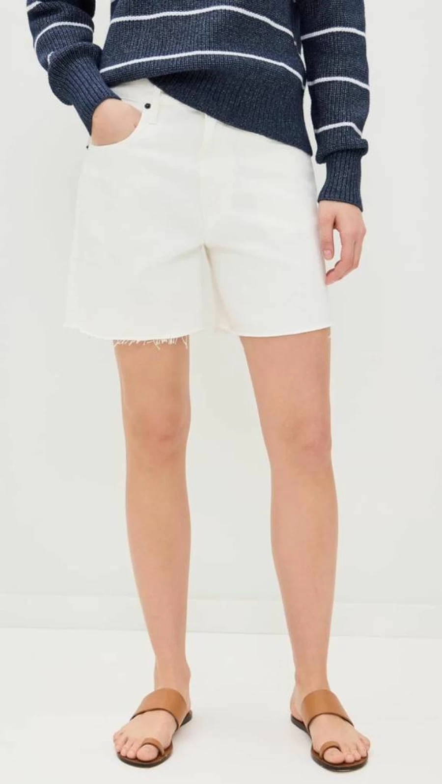 SLVRLAKE Women's Sienna High-Waisted Denim Cut Off Shorts Distressed Summer Casual Shorts
