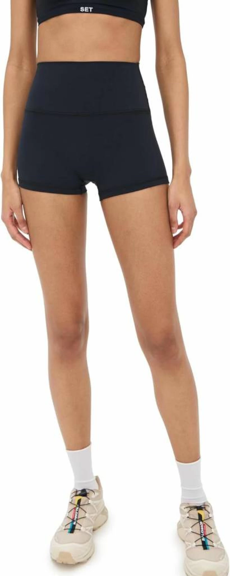 SET Active Women's Airluxe Breathe Mini Shorts - High-Waisted Workout Shorts for Yoga & Running