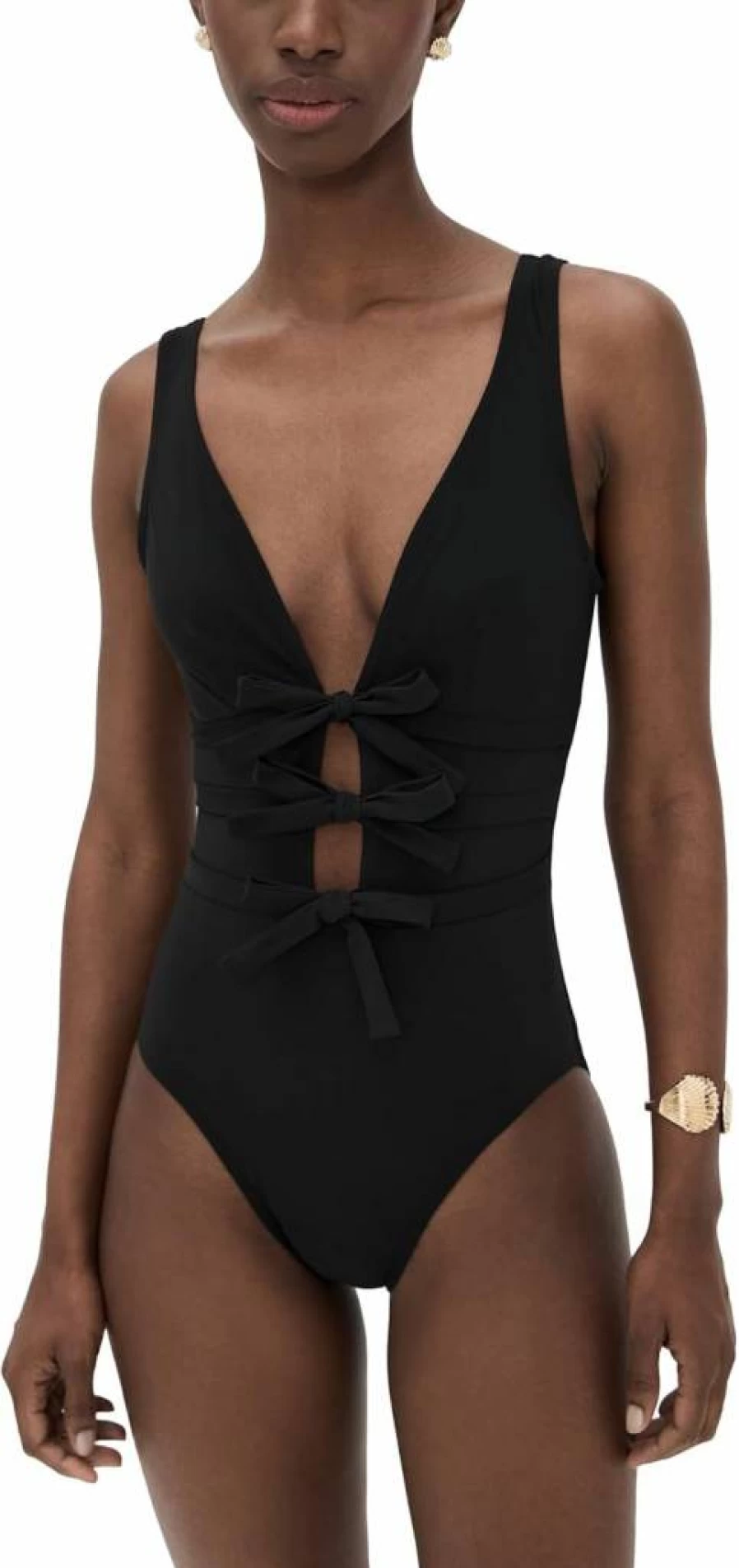 Karla Colletto Women's Lenora Underwire V-Neck One Piece Swimsuit with High Back Support