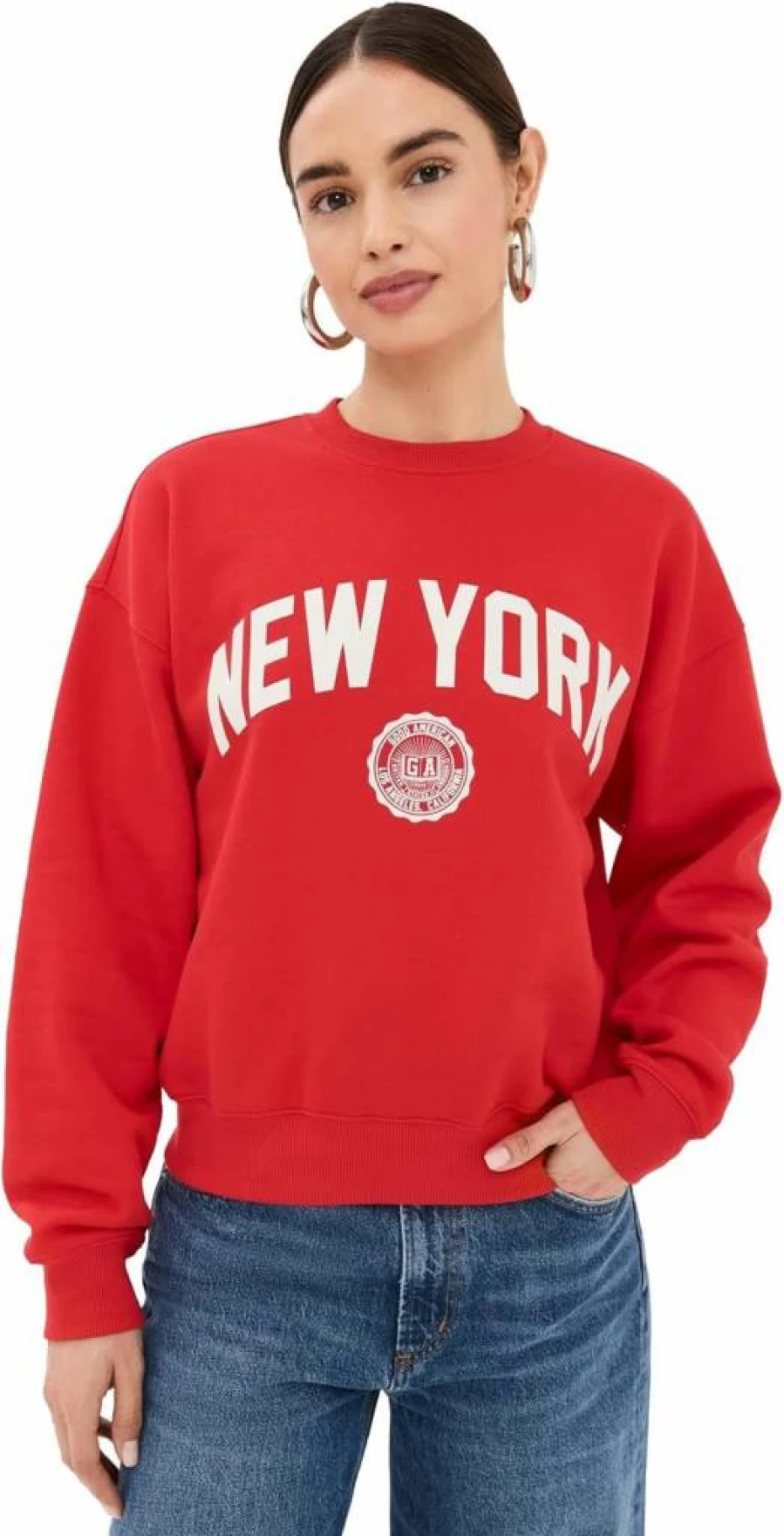 Good American New York Style Candy Pink Graphic Sweatshirt for Women