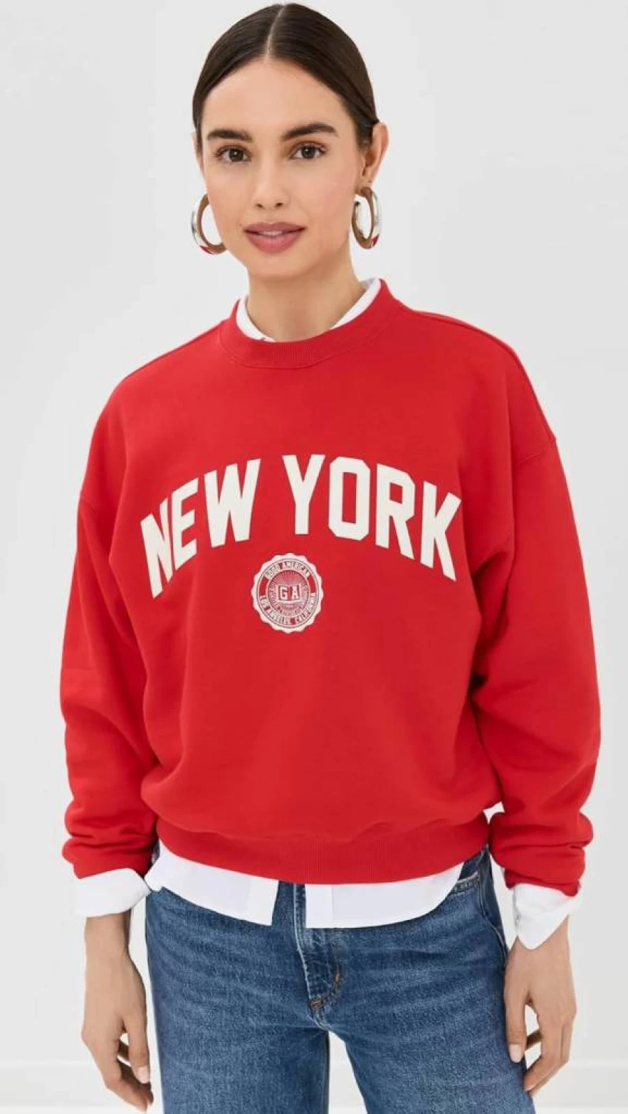 Good American New York Style Candy Pink Graphic Sweatshirt for Women