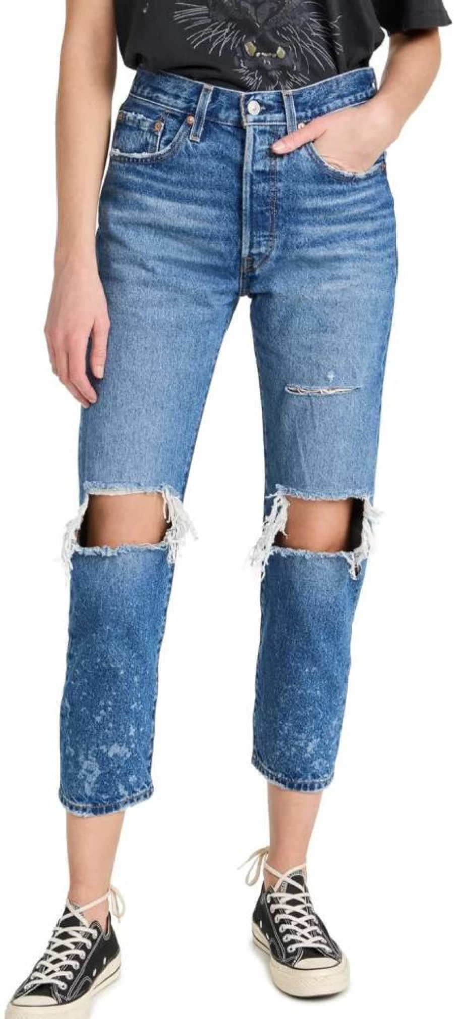Levi's Women's 501 Crop Jeans - Premium High-Waisted Straight Leg Denim Pants