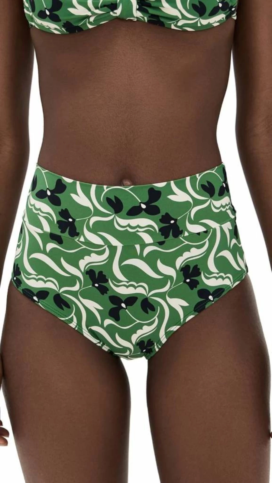 Montce Women's High Rise Bikini Bottoms - Floral Added Coverage Swimwear - Veronica Style