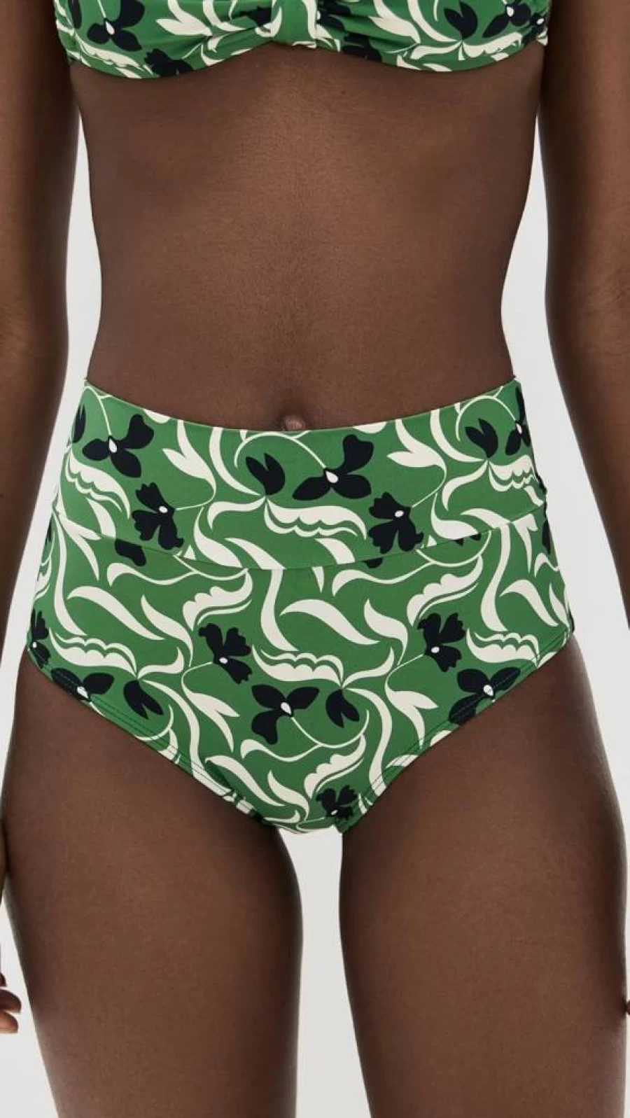Montce Women's High Rise Bikini Bottoms - Floral Added Coverage Swimwear - Veronica Style
