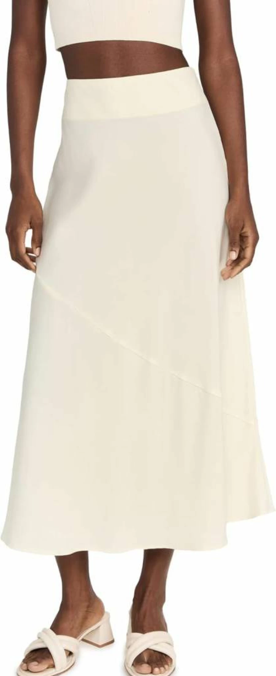 Apiece Apart Women's Ami Slip Skirt - Elegant & Comfortable Stretch Satin Midi Skirt