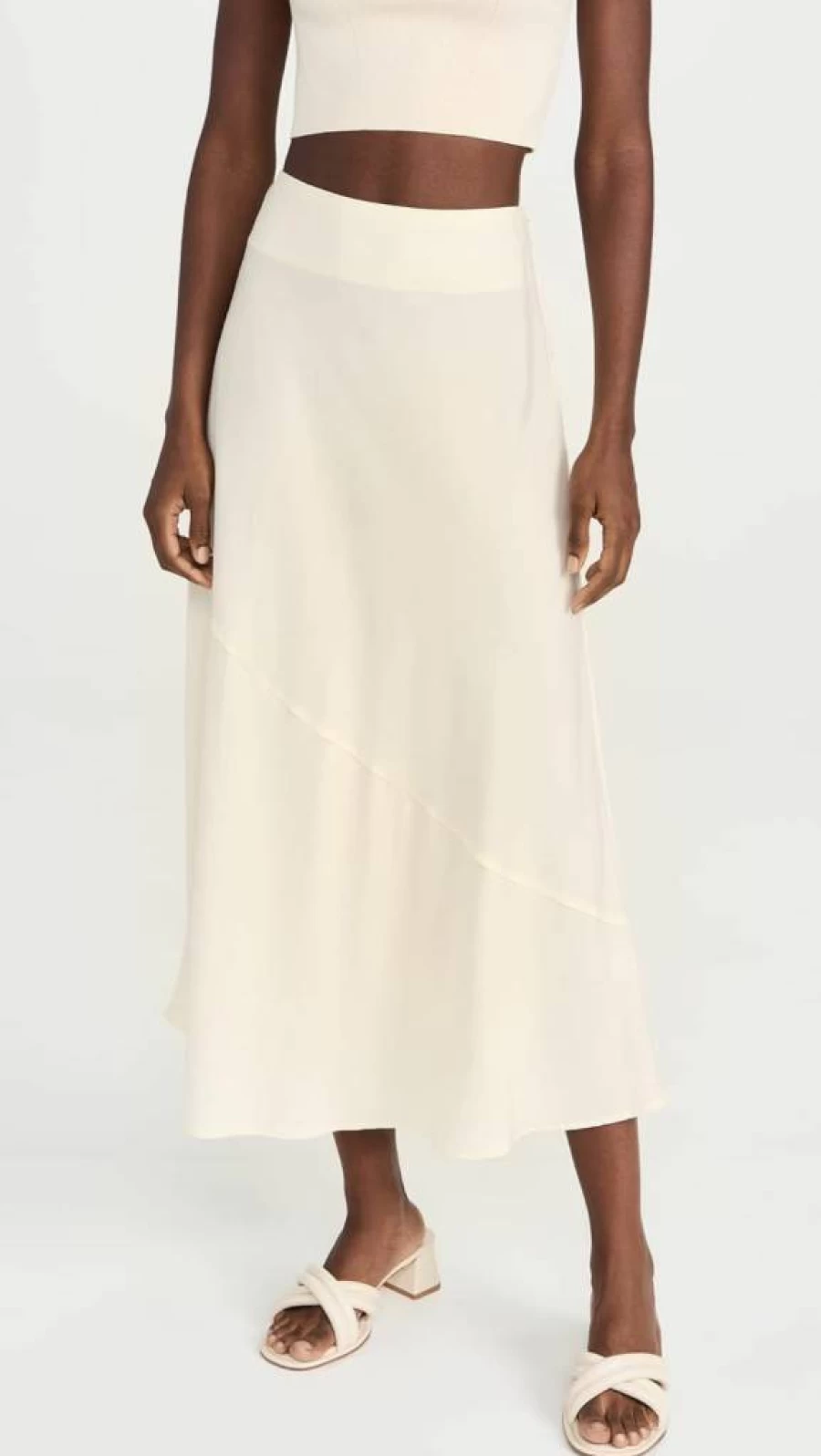 Apiece Apart Women's Ami Slip Skirt - Elegant & Comfortable Stretch Satin Midi Skirt