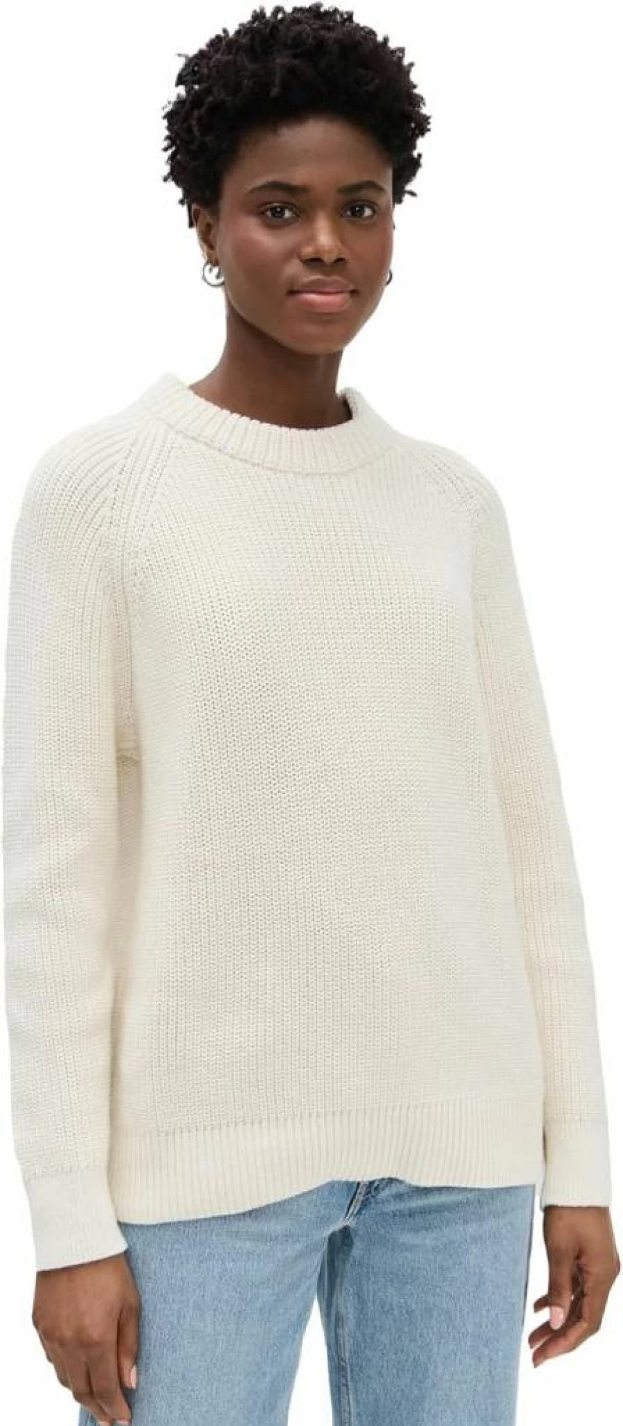 Jenni Kayne Women's Oversized Cotton Fisherman Sweater - Soft Chunky Knit Casual Pullover