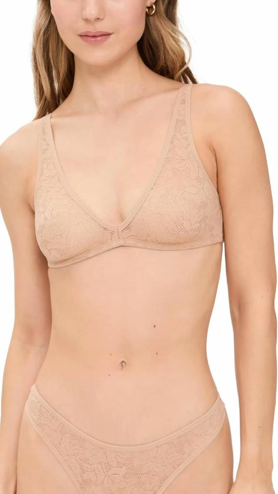 Eberjey Women's Lace Plunge Bralette - Soft Stretch Comfort Wireless Bra